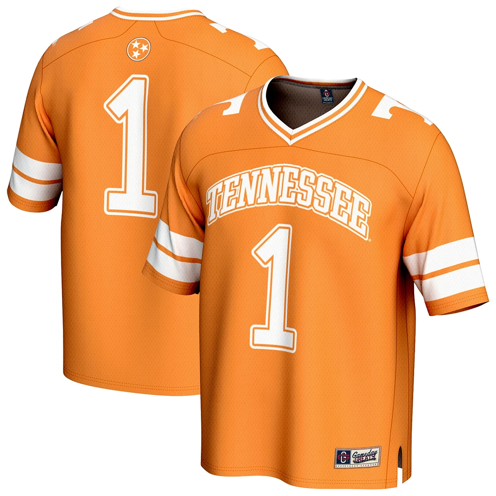 Unisex GameDay Greats #1 Tennessee Orange Volunteers Lightweight Collegiate Football Fashion Jersey