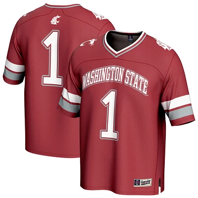 Youth GameDay Greats #1 Crimson Washington State Cougars Lightweight Collegiate Football Fashion Jersey