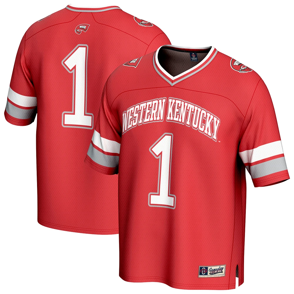 Youth GameDay Greats #1 Red Western Kentucky Hilltoppers Lightweight Collegiate Football Fashion Jersey
