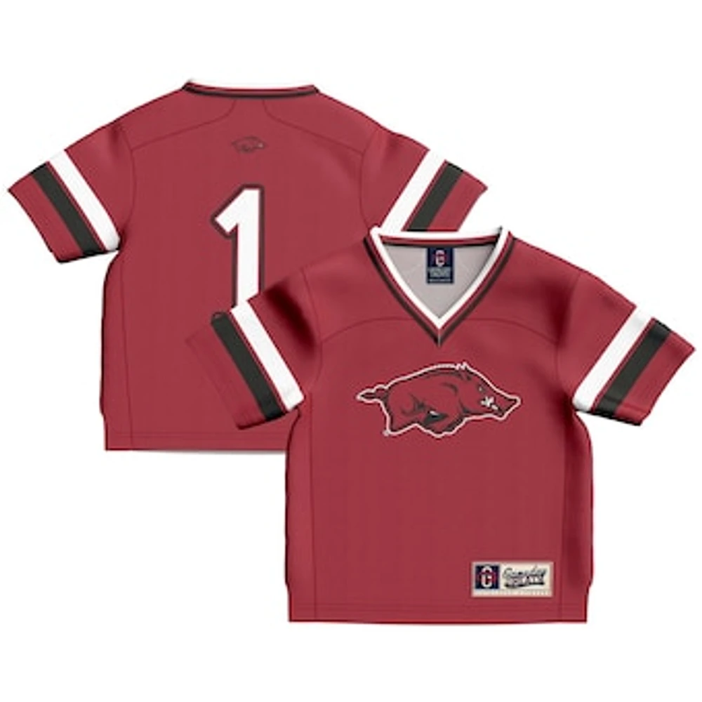Toddler GameDay Greats #1 Cardinal Arkansas Razorbacks Lightweight Collegiate Football Fashion Jersey