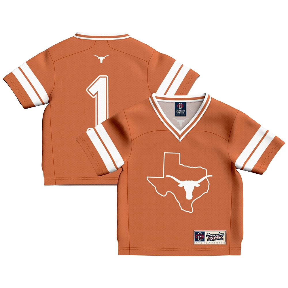 Infant GameDay Greats #1 Texas Orange Longhorns Lightweight Collegiate Football Fashion Jersey