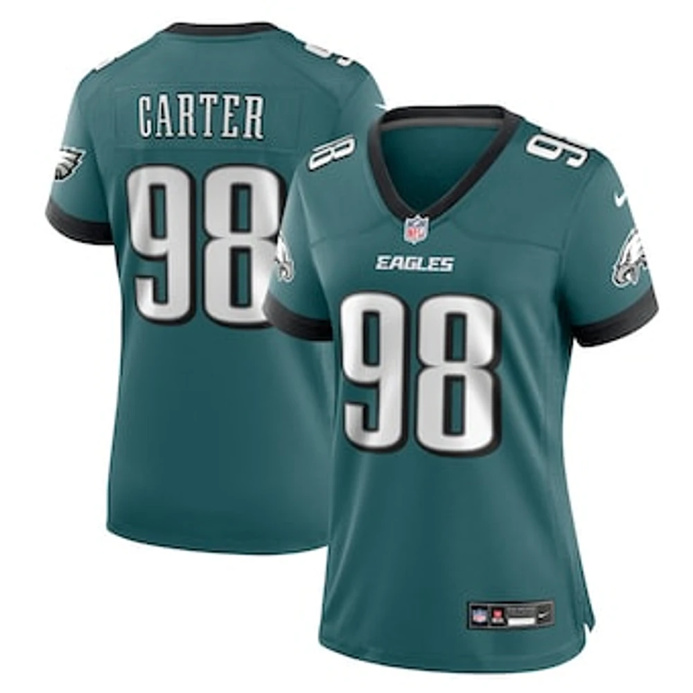 Women's Nike Jalen Carter Midnight Green Philadelphia Eagles Team Game Jersey