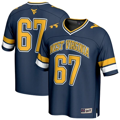 Youth GameDay Greats #67 Navy West Virginia Mountaineers Lightweight Collegiate Football Fashion Jersey