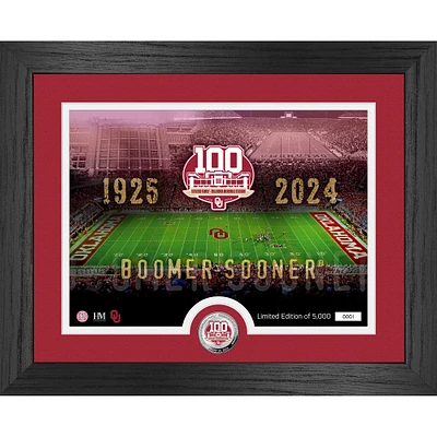 Highland Mint Oklahoma Sooners Gaylord Family-Oklahoma Memorial Stadium 100th Anniversary 18" x 15" Silver Coin Photo Mint