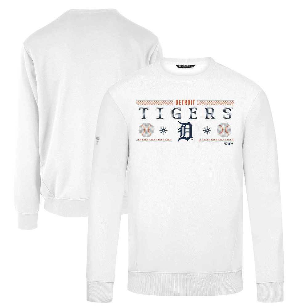 Men's Levelwear White Detroit Tigers Zane Pullover Sweatshirt