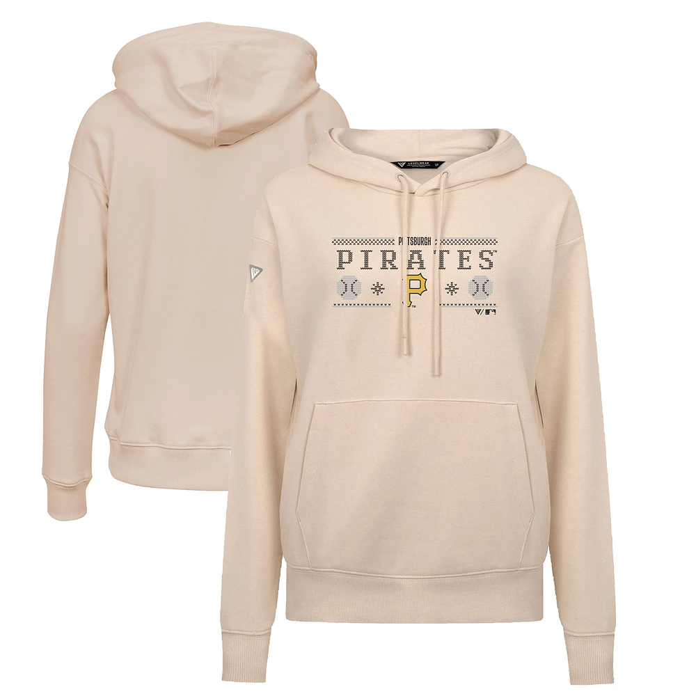 Women's Levelwear Khaki Pittsburgh Pirates Adorn Knit Hoodie