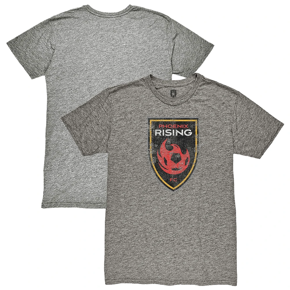 Men's 1863FC Heather Gray Phoenix Rising FC Color Badge Retro Tri-Blend T-Shirt
