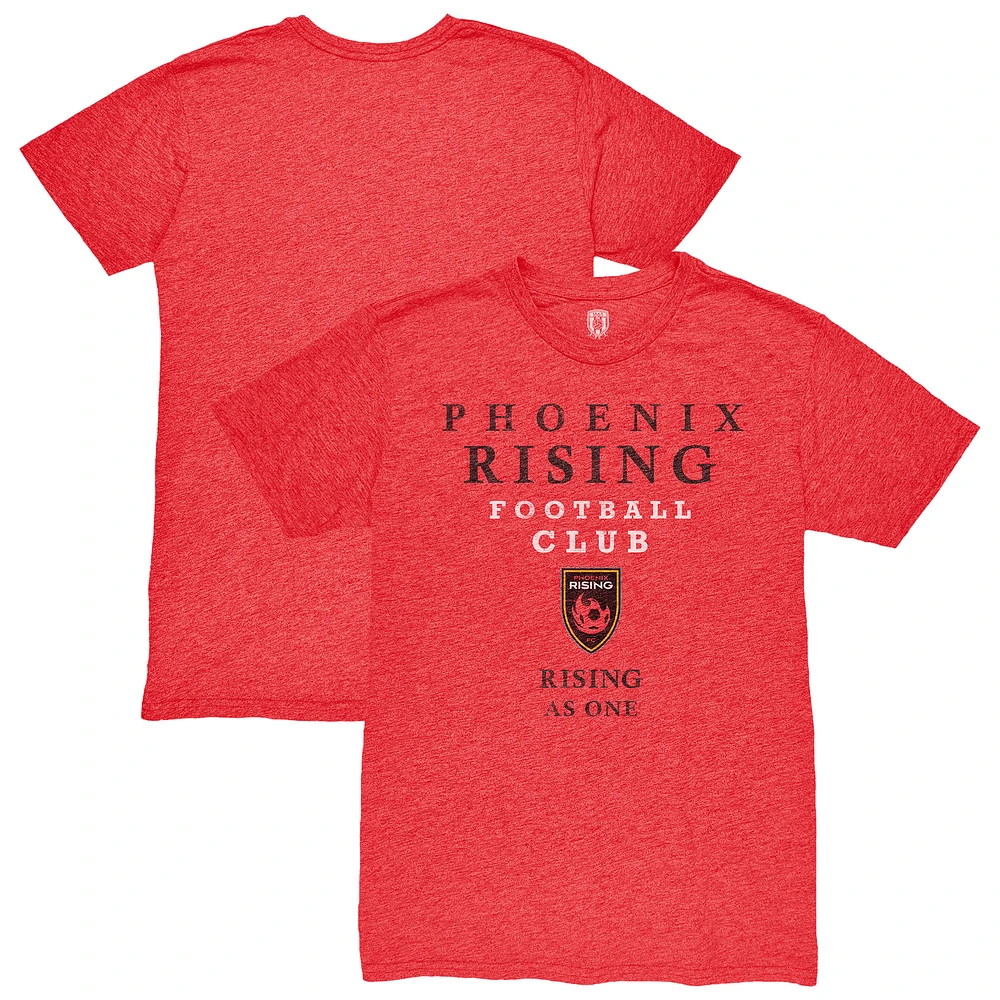 Men's 1863FC Heather Red Phoenix Rising FC Tapered Text Vintage Tri-Blend T-Shirt