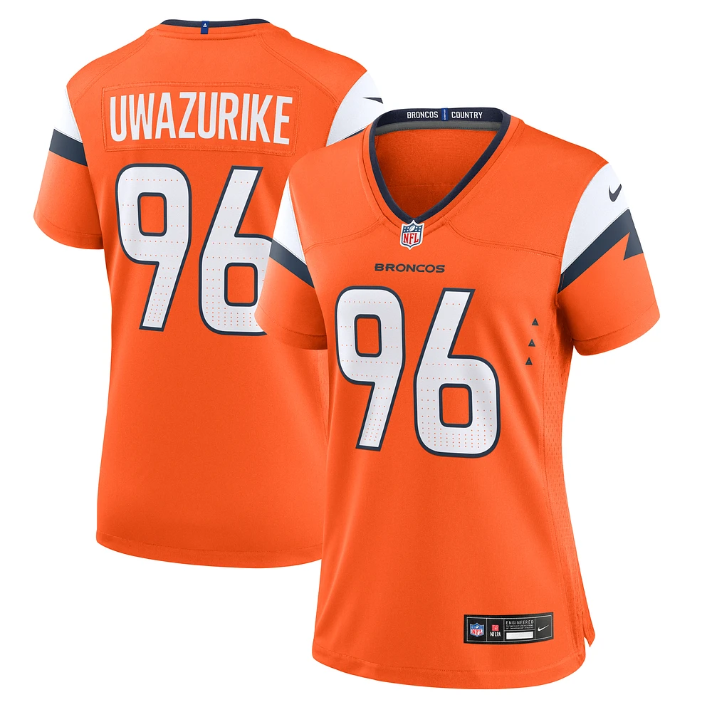 Women's Nike Eyioma Uwazurike Orange Denver Broncos Team Game Jersey