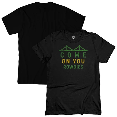 Men's 1863FC Black Tampa Bay Rowdies Tapered Text T-Shirt