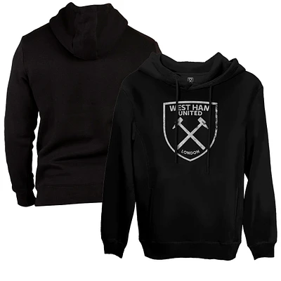 Men's 1863FC Black West Ham United Color Badge Fleece Pullover Hoodie