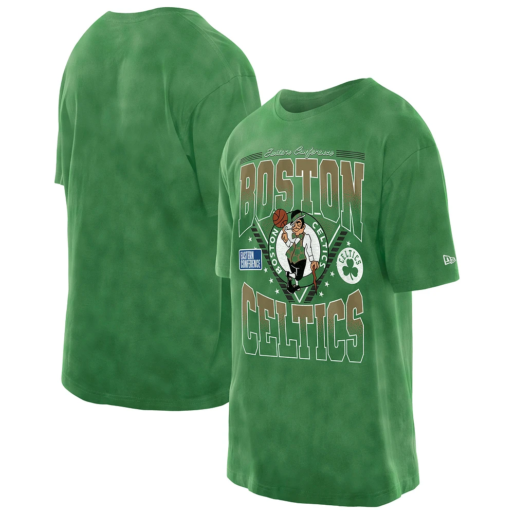 Men's New Era Kelly Green Boston Celtics Boxy Old School Sport Vintage Wash T-Shirt