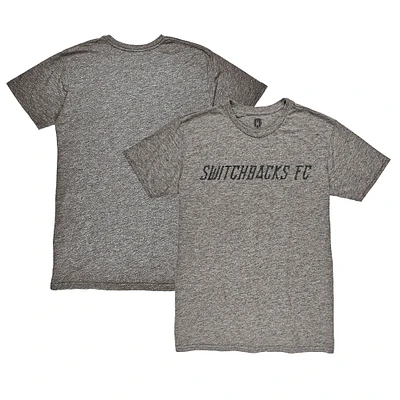 Men's 1863FC Heather Gray Colorado Springs Switchbacks FC Wordmark Vintage Tri-Blend T-Shirt