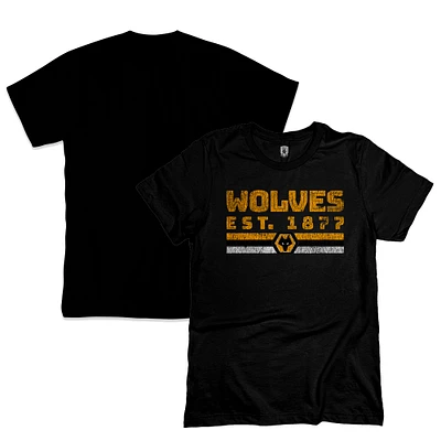 Men's 1863FC Black Wolverhampton Wanderers Retro Stripes T-Shirt