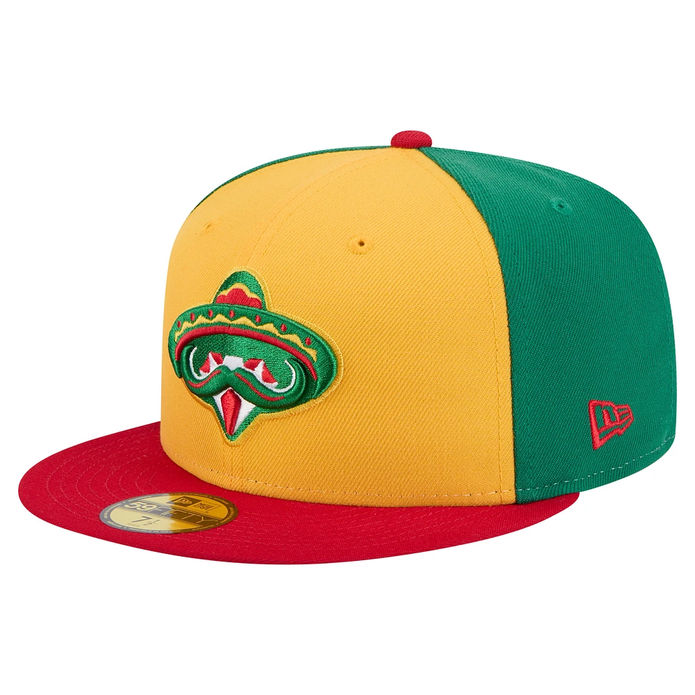 Men's New Era Gold Arkansas Travelers Copa de la Diversión 59FIFTY Fitted Hat