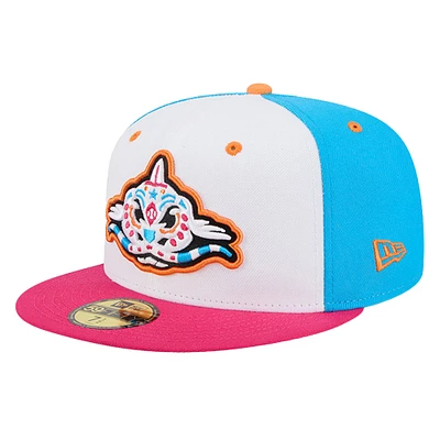 Men's New Era White Carolina Mudcats Copa de la Diversión 59FIFTY Fitted Hat