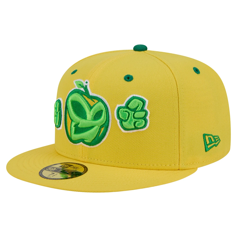 Men's New Era Yellow Fort Wayne TinCaps Copa de la Diversión 59FIFTY Fitted Hat