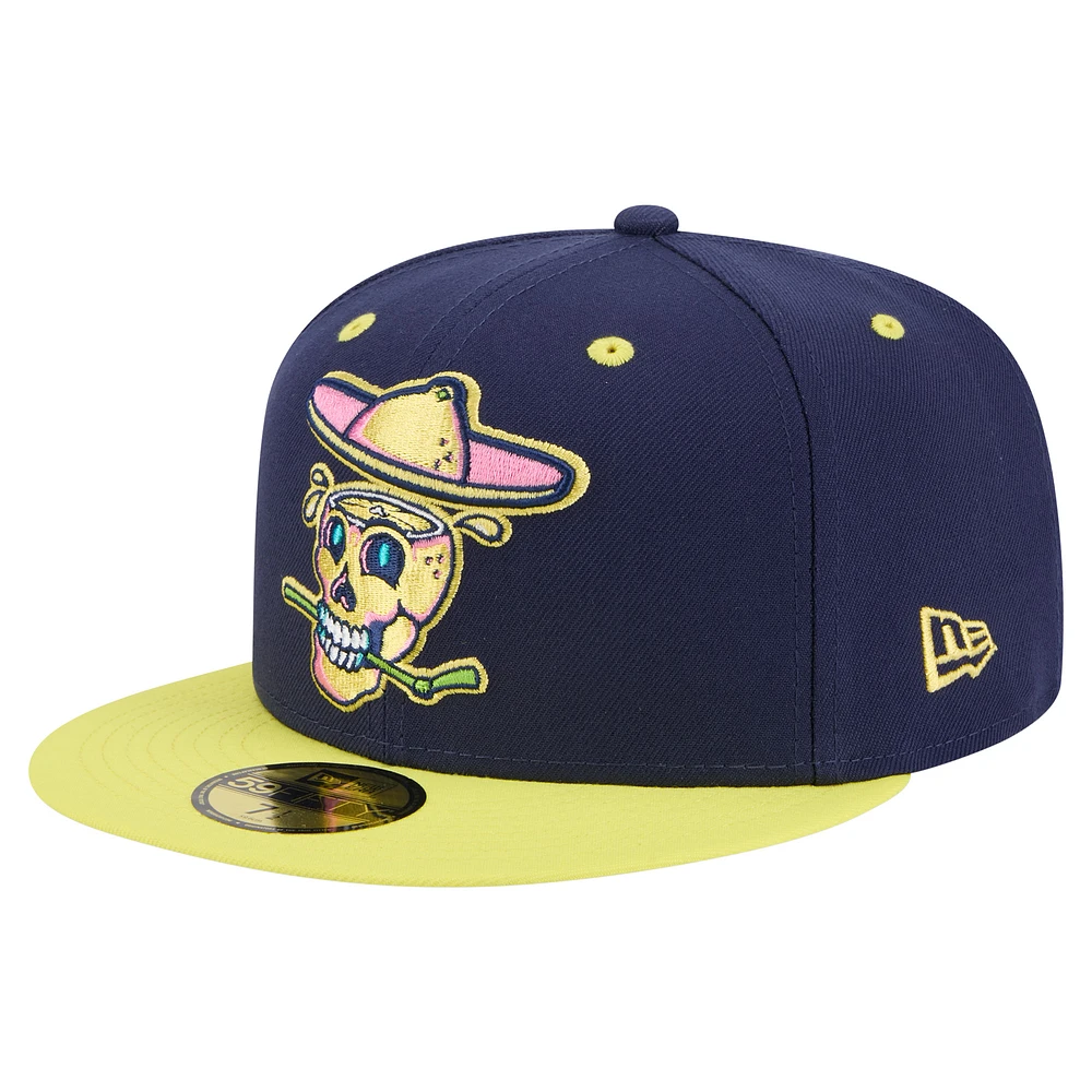 Men's New Era Navy/Yellow Lynchburg Hillcats Copa de la Diversión 59FIFTY Fitted Hat