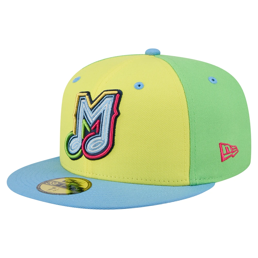 Men's New Era Yellow Memphis Redbirds Copa de la Diversión 59FIFTY Fitted Hat
