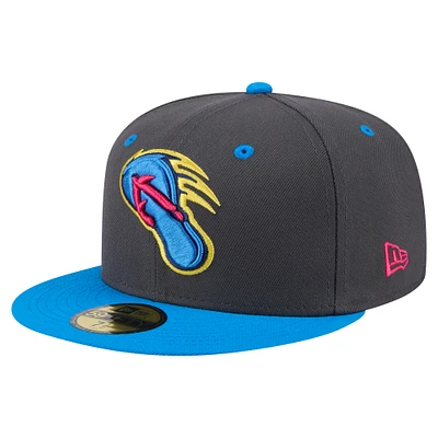 Men's New Era Gray/Blue San Antonio MissionsCopa de la Diversión 59FIFTY Fitted Hat