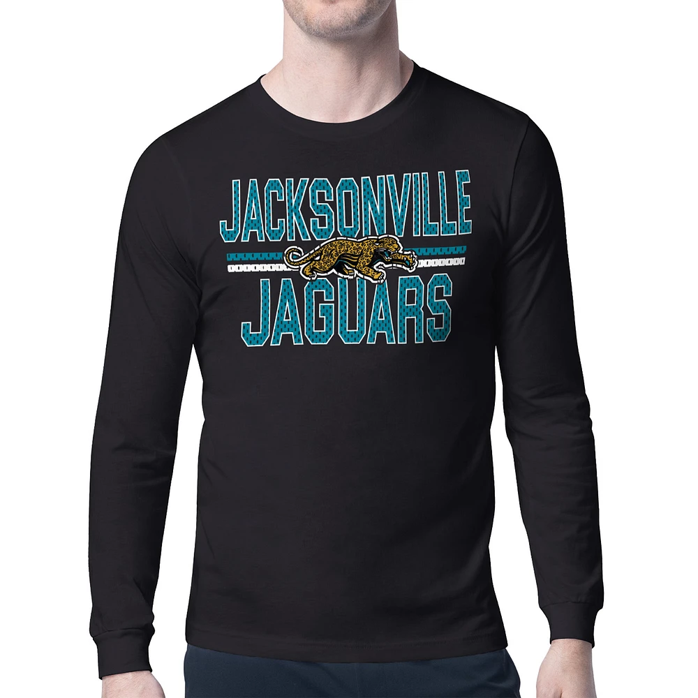 Men's Starter Jacksonville Jaguars Mesh Look Retro Team Logo Long Sleeve T-Shirt