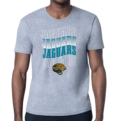 Men's Starter Heather Gray Jacksonville Jaguars Repeat Wordmark Retro Team Logo T-Shirt