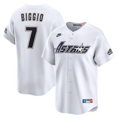 Men's Nike Craig Biggio White Houston Astros Throwback Cooperstown Collection Limited Jersey