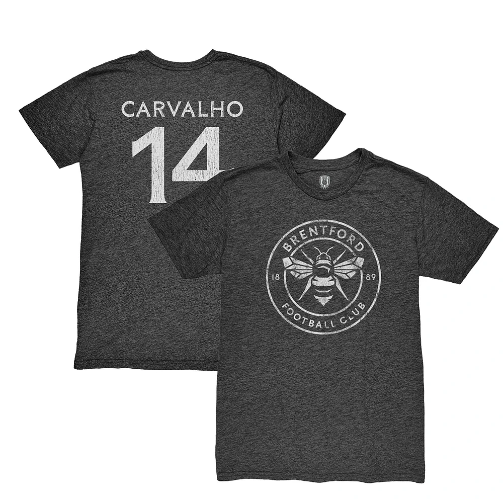 Men's 1863FC Fábio Carvalho Black Brentford FC Retro Player Name & Number Tri-Blend T-Shirt