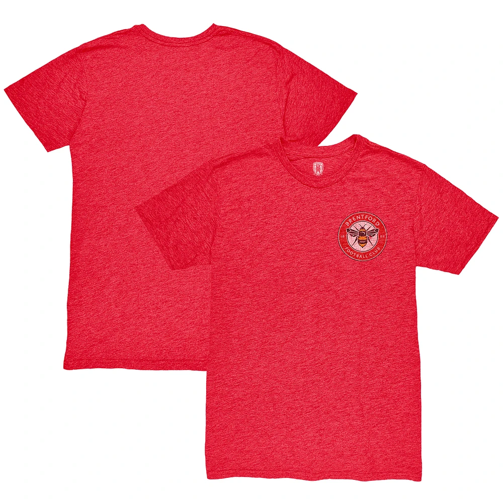 Men's 1863FC Red Brentford FC Left Color Badge Retro Tri-Blend T-Shirt