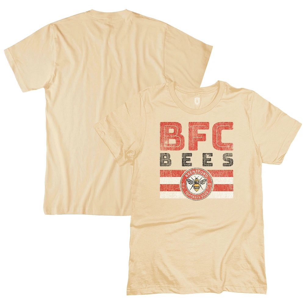 Men's 1863FC Tan Brentford FC Retro Stripes T-Shirt