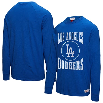 Men's Mitchell & Ness Royal Los Angeles Dodgers Arched Logo Slub Long Sleeve T-Shirt