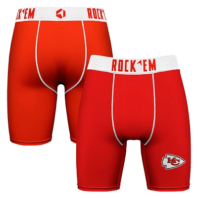 Men's Rock Em Socks Red Kansas City Chiefs Primary Logo Boxer Briefs