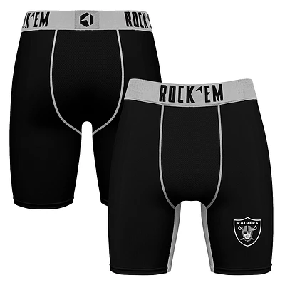 Men's Rock Em Socks Black Las Vegas Raiders Primary Logo Boxer Briefs