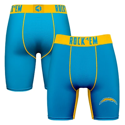 Men's Rock Em Socks Powder Blue Los Angeles Chargers Primary Logo Boxer Briefs