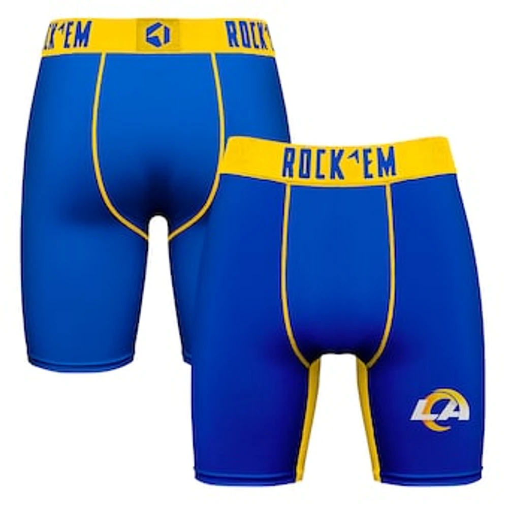 Men's Rock Em Socks Royal Los Angeles Rams Primary Logo Boxer Briefs