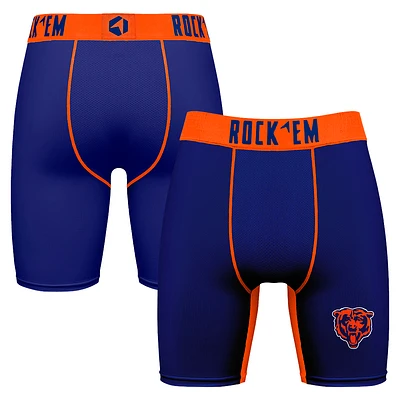 Men's Rock Em Socks Navy Chicago Bears Primary Logo Boxer Briefs