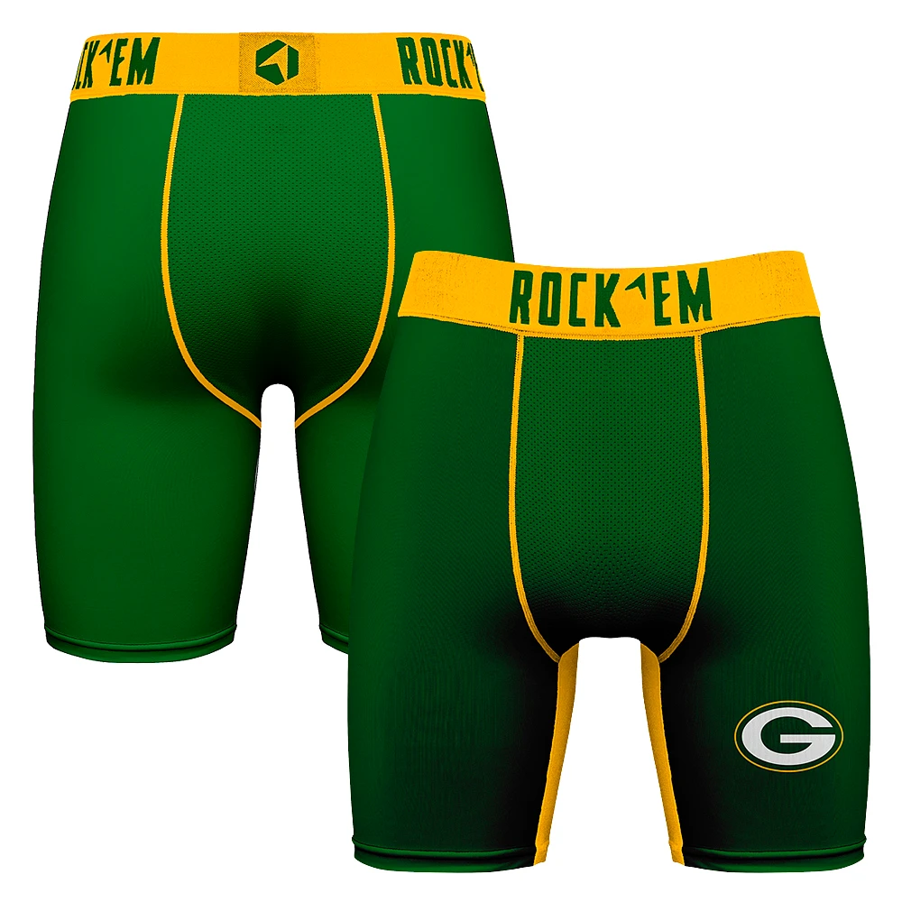 Men's Rock Em Socks Green Bay Packers Primary Logo Boxer Briefs