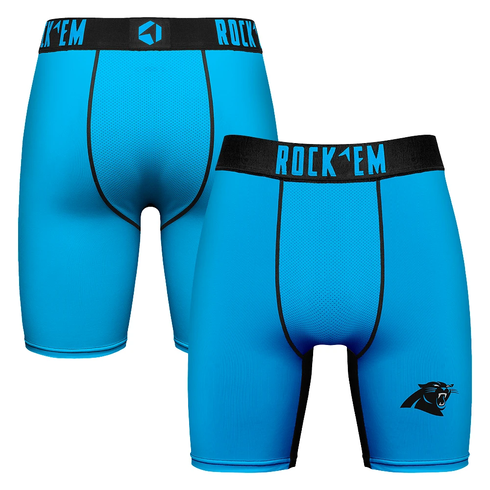 Men's Rock Em Socks Blue Carolina Panthers Primary Logo Boxer Briefs