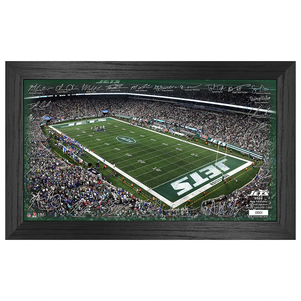 Highland Mint New York Jets 12" x 20" 2024 Signature Gridiron Panoramic Framed Photo