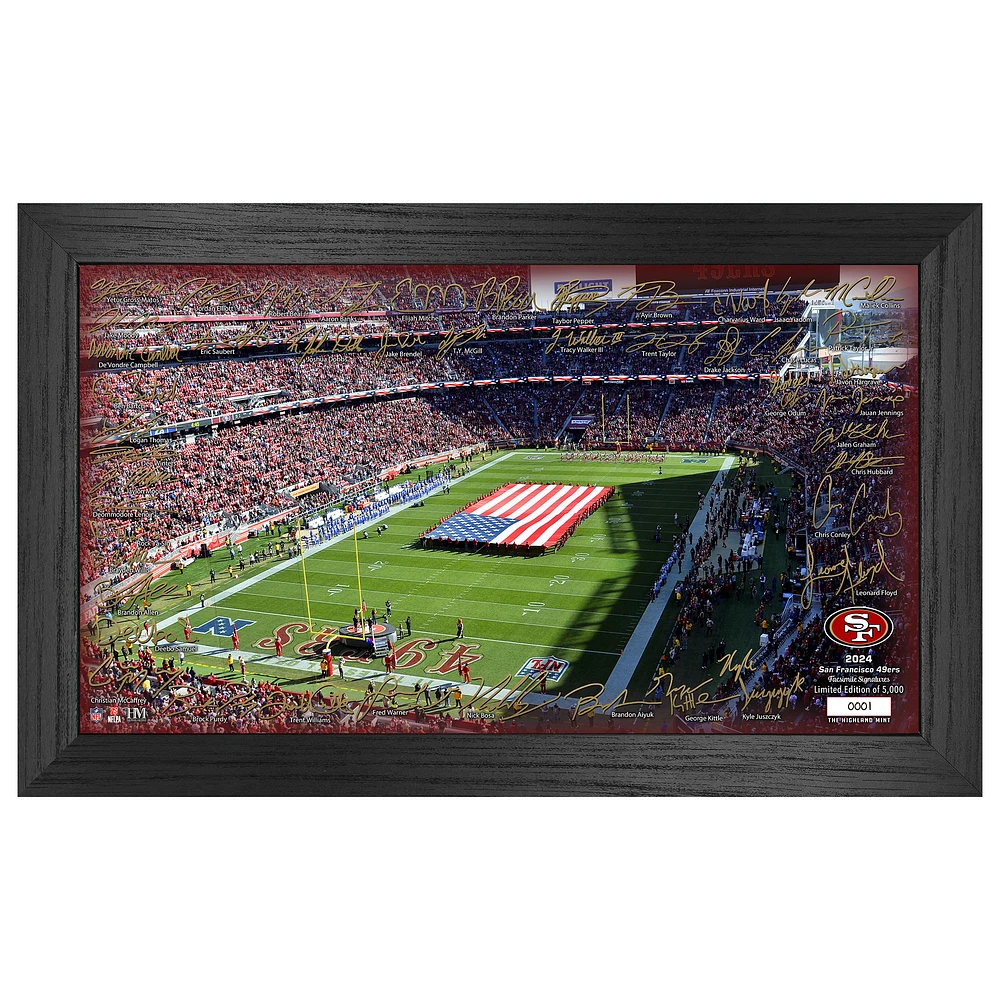 Highland Mint San Francisco 49ers 12" x 20" 2024 Signature Gridiron Panoramic Framed Photo