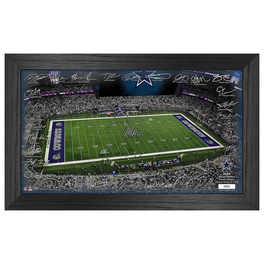 Highland Mint Dallas Cowboys 12" x 20" 2024 Signature Gridiron Panoramic Framed Photo