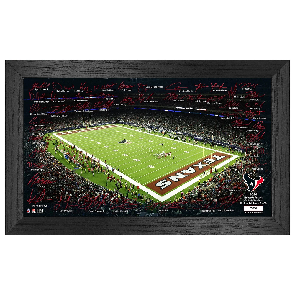 Highland Mint Houston Texans 12" x 20" 2024 Signature Gridiron Panoramic Framed Photo