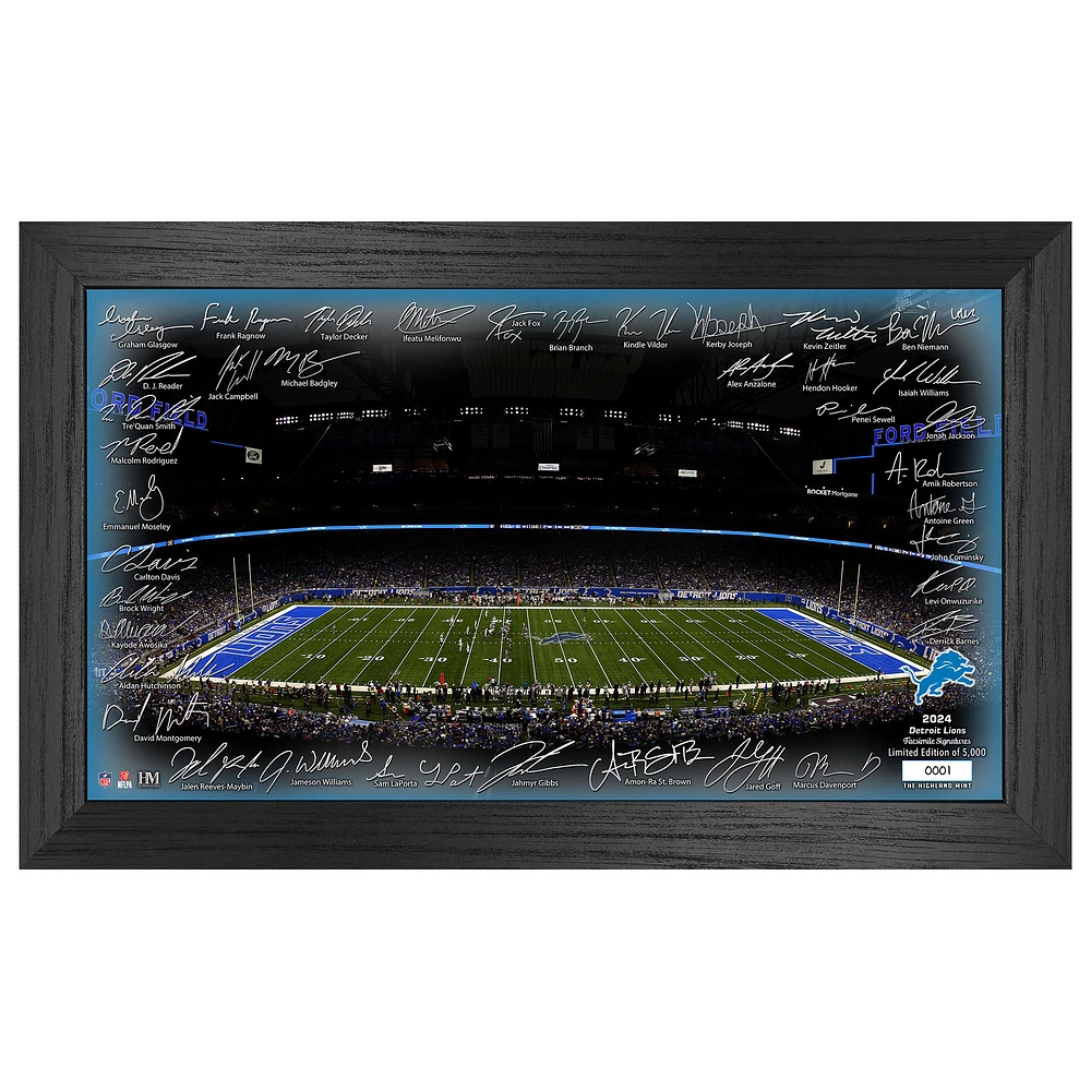 Highland Mint Detroit Lions 12" x 20" 2024 Signature Gridiron Panoramic Framed Photo