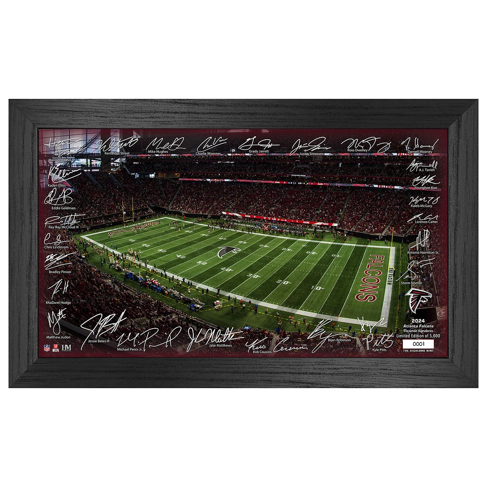 Highland Mint Atlanta Falcons 12" x 20" 2024 Signature Gridiron Panoramic Framed Photo