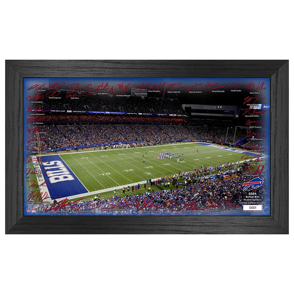 Highland Mint Buffalo Bills 12" x 20" 2024 Signature Gridiron Panoramic Framed Photo