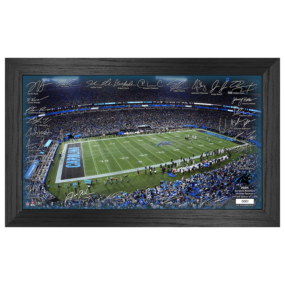Highland Mint Carolina Panthers 12" x 20" 2024 Signature Gridiron Panoramic Framed Photo