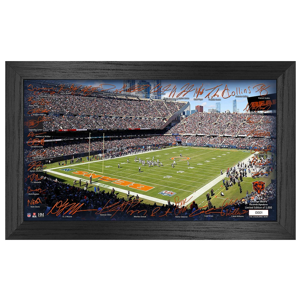 Highland Mint Chicago Bears 12" x 20" 2024 Signature Gridiron Panoramic Framed Photo