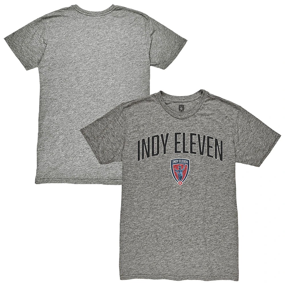 Men's 1863FC Heather Gray Indy Eleven Wordmark Vintage Tri-Blend T-Shirt
