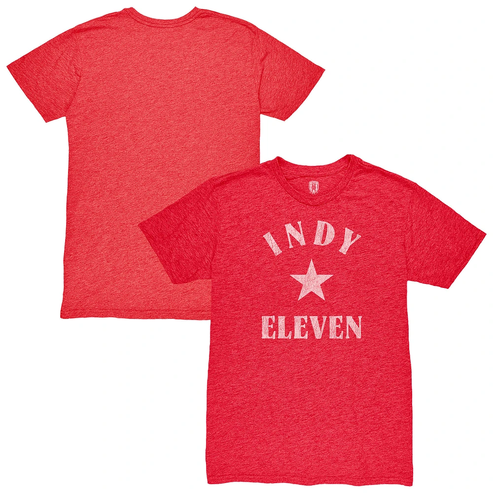 Men's 1863FC Red Indy Eleven Team Arch Vintage Tri-Blend T-Shirt