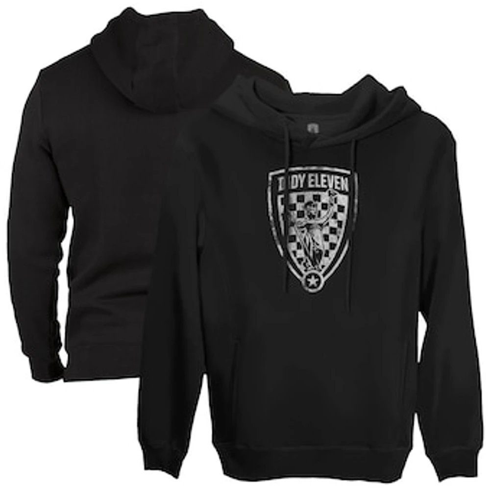Men's 1863FC Black Indy Eleven Mono Badge Fleece Pullover Hoodie Sweatshirt